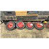 Image 1 : 4 CUSTOM PRODUCTION PNEUMATIC FISHER DOLLY WHEELS