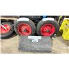 Image 1 : 2 CUSTOM PRODUCTION PNEUMATIC PEE WEE DOLLY WHEELS, FRONT BOARD, DROP LEGS & TUBE HEATERS