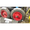 Image 2 : 2 CUSTOM PRODUCTION PNEUMATIC PEE WEE DOLLY WHEELS, FRONT BOARD, DROP LEGS & TUBE HEATERS