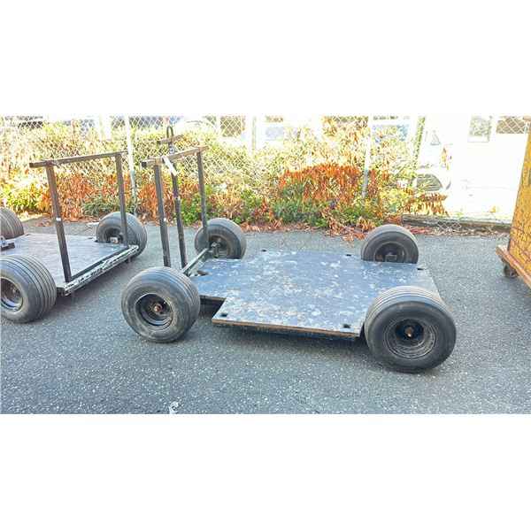 CUSTOM COMMERCIAL PRODUCTION PNEUMATIC TIRE WESTERN DOLLY COMPLETE WITH TOW HANDLE & PUSH BARS