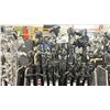 Image 2 : 10 KUPO / AVENGER TALL C-STANDS WITH LONG ARMS IN PNEUMATIC TIRE TRANSPORT CART