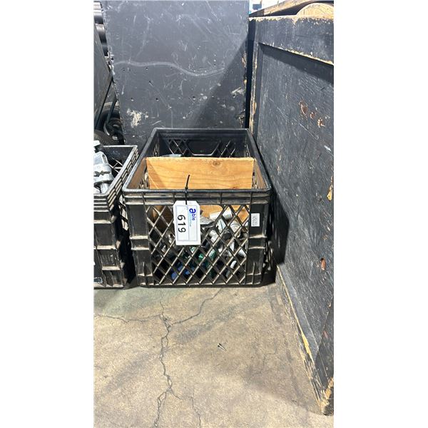 PLASTIC CRATE OF COMMERCIAL PRODUCTION ASSORTED C-STAND HEADS