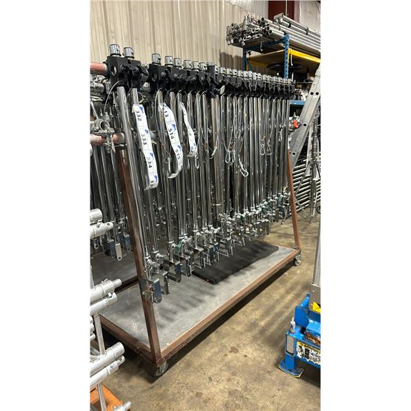 LARGE METAL MOBILE 2 RUNG HI-LOW BAR TRANSPORT CART *HI-LOW BARS NOT INCLUDED, CART ONLY*