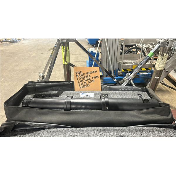 PROAIM BLACK ALUMINUM COMMERCIAL PRODUCTION CAMERA BAZOOKA GAS RISER IN SOFT TRANSPORT CASE