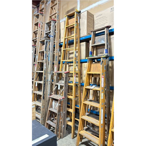 ALLRIGHT (512-10) - PORTABLE 10' WOODEN STEP LADDER, A 5' PORTABLE WOODEN STEP LADDER & A 3'