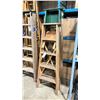 Image 1 : PAIR OF 6' PORTABLE WOODEN STEP LADDERS & A 5' PORTABLE WOODEN STEP LADDER