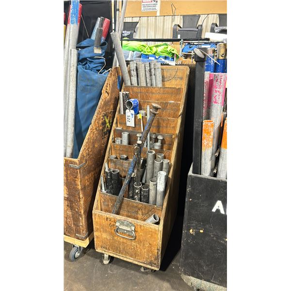 9 TIER MOBILE GRIP TUBE CART WITH ASSORTED RIGGING TUBES