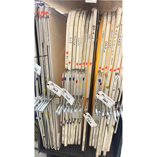 8 - 5' X 5' COMMERCIAL PRODUCTION FLAGS WITH ALUMINUM FRAMES