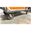 Image 2 : LARGE METAL / WOOD PNEUMATIC TIRE COMMERCIAL PRODUCTION FLAG CART *FLAGS NOT INCLUDED*