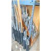 Image 2 : MOBILE WOODEN CART OF ASSORTED SIZE ALUMINUM PIPING, GROUND STAKES, PIPE ACCORDION, MISCELLANEOUS