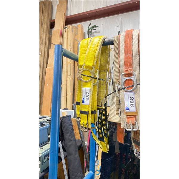 5 YELLOW ASSORTED SIZED COMMERCIAL PRODUCTION SAFETY BELTS