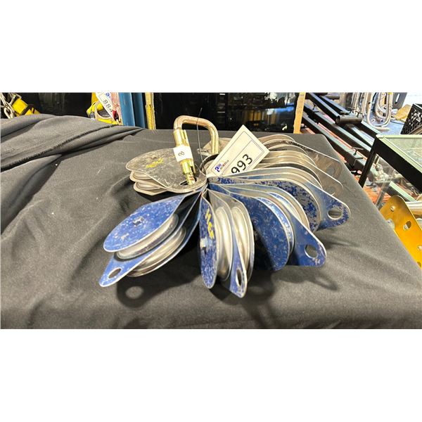 4 - LARGE RUSS ANDERSON SINGLE COMMERCIAL STEEL CABLE PULLIES