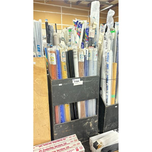 2 WHEEL TRANSPORT CART OF ASSORTED LEE COMMERCIAL PRODUCTION FILTERS / GELS *CART INCLUDED*