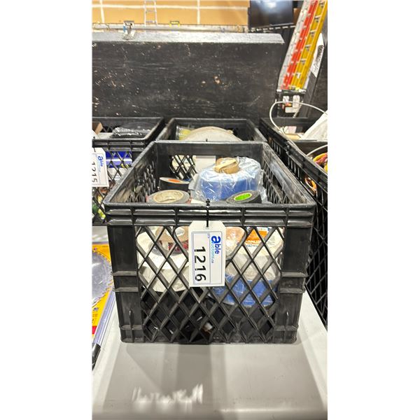 2 CRATES OF ASSORTED GRIP TAPE, ROPE, & TENNIS BALL PROTECTION COVERS *CRATES INCLUDED*