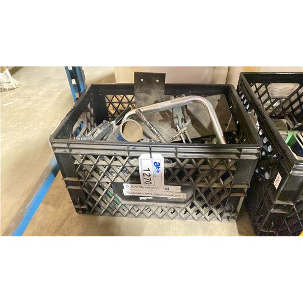 PLASTIC CRATE OF BURTON PIN RAIL TRANSITION CLAMPS & BASE CLAMPS *CRATE INCLUDED*