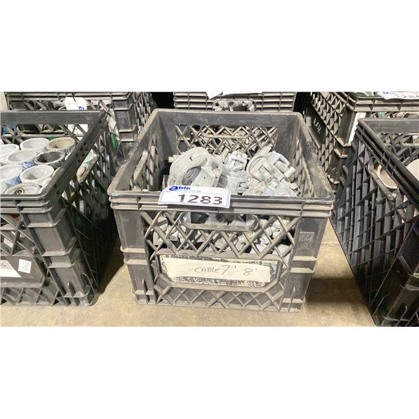 PLASTIC CRATE OF 90 DEGREE BURTON CLAMPS *CRATE INCLUDED*