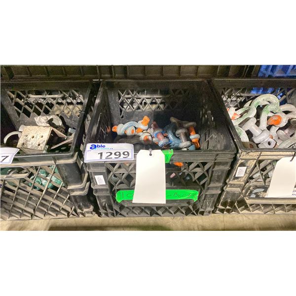 PLASTIC CRATE OF SCREW PIN ANCHOR SHACKLES *CRATE INCLUDED*