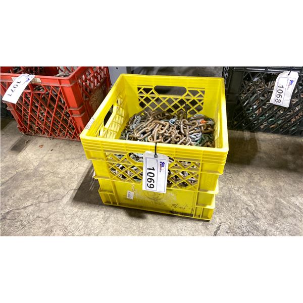 CRATE OF CHAIN 2' LENGTHS 2" LINKS *CRATE INCLUDED*