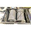 Image 2 : PLASTIC CRATE OF ASSORTED REELS OF COMMERCIAL PRODUCTION BLACK BRAIDED STAGE CORD *CRATE INCLUDED*
