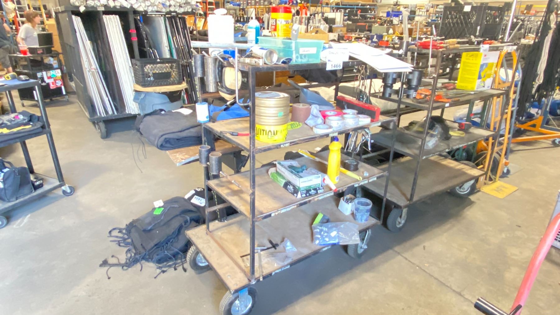 Oak Rigger Cart METAL PNEUMATIC TIRE 4 TIER GRIP / RIGGER CART WITH CONTENTS - Able ...