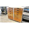 Image 1 : 10 DRAWER WOODEN MOBILE RIGGER / GRIPS TOOLBOX WITH ASSORTED CONTENTS