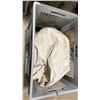 Image 2 : 4 PLASTIC BINS OF ASSORTED DUVATINE COMMERCIAL PRODUCTION STAGE FABRIC *BINS / CRATES INCLUDED*