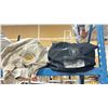 Image 2 : SHELF OF 8 CLOTH BAGS OF ASSORTED COMMERCIAL GRID FABRICS