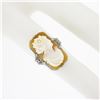 Image 3 : Antique 10k Gold Rectangular Carved Shell Cameo Etched Floral Open Filigree Ring