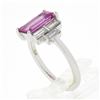 Image 9 : NEW Platinum 2.76 ctw GIA Emerald Step Cut Pink Sapphire & Diamond Engagement Ri