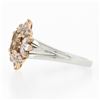 Image 7 : NEW Plat 14k Gold GIA Fancy Yellow Brown Solitaire w/ Marquise Diamond Halo Ring