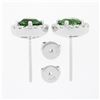 Image 5 : NEW 18k White Gold 2.55 ctw Round Brilliant Tsavorite Stud Earrings & Diamond Ha