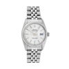 Rolex Mens Stainless Steel 36MM Silver Index 14K White Gold Bezel 36MM Datejust