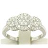 14k White Gold F VS2 1.25 ctw Triple Cluster Round Brilliant Diamond Band Ring