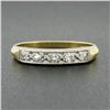 Image 2 : Antique 14k Yellow Gold w/ Palladium Top 0.20 ctw Pave Diamond Wedding Band Ring