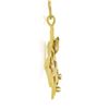 Image 4 : 14k Yellow Gold 0.25 ctw Diamond Freeform Nugget Pendant w/ 18" Box Chain Neckla