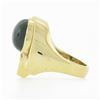 Image 6 : Large Modernist 18k Gold Oval Bezel Tourmaline & Diamond Polished Geometric Ring