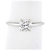 Vintage 14k White Gold High Quality Round Prong Cubic Zirconia Cz Solitaire Ring