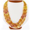 Vintage GIA Briolette 400 ctw Orange Yellow Sapphire Necklace w/ 18k Gold Clasp