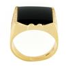 Image 7 : Men's Vintage 14K Yellow Gold Rectangular Black Onyx w/ Textured Sides Wide Ring