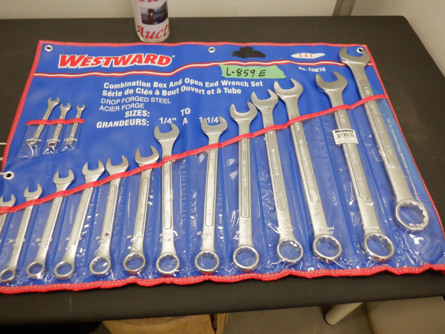 Combination box and open end wrench set