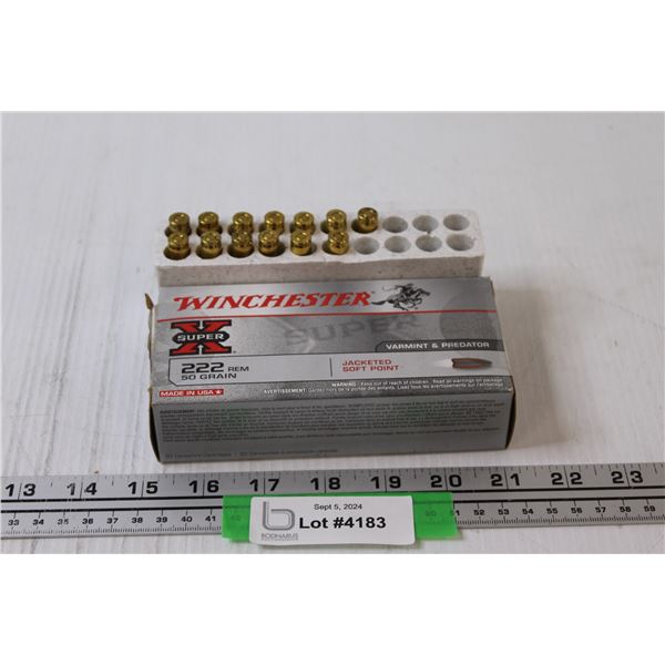 * (11) Winchester .222 Caliber Bullets in Box