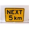 Image 1 : Next 5Km Metal Road Sign - 24" x 18"