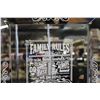 Image 2 : Family Rules Mirror Wall Decor - 20" x 16"