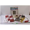 (2) Belt Sander Sandpaper, Hack-Saw & Tile Blade (New), (2) Nylon Reinforcing Tape, Misc.