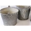 Image 3 : (3) Galvanized Buckets/Pails - 10" Tall