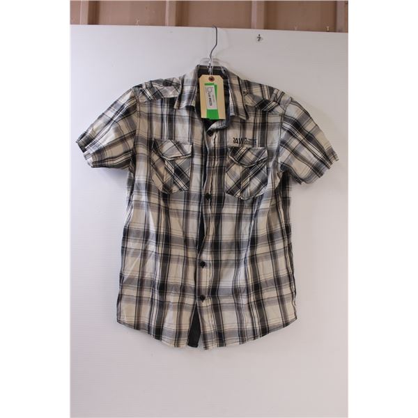 Plaid Button-Up Youth Shirt - Size XL
