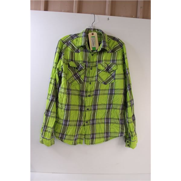 Men's Plaid Button-Up - Size Large
