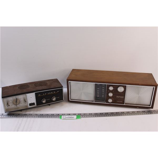 Telecrone & Viking Vintage Radio & Clock - Power On, as is