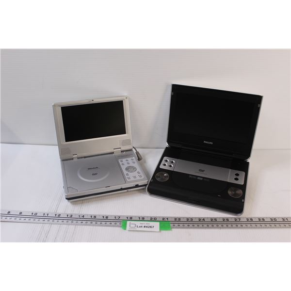 (2) Portable DVD Players - Untested, No cords
