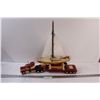 Image 1 : Model Scale - Kenworth Semi & Challenger Sailboat on trailer - Plastic